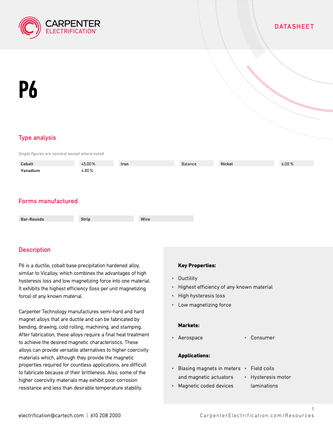 P6 Datasheet