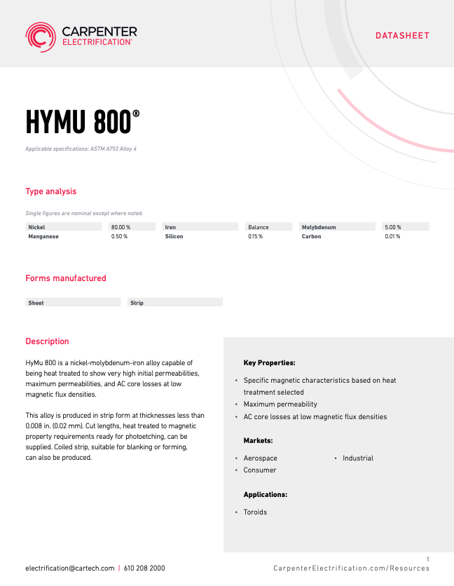 HyMu 800 Datasheet